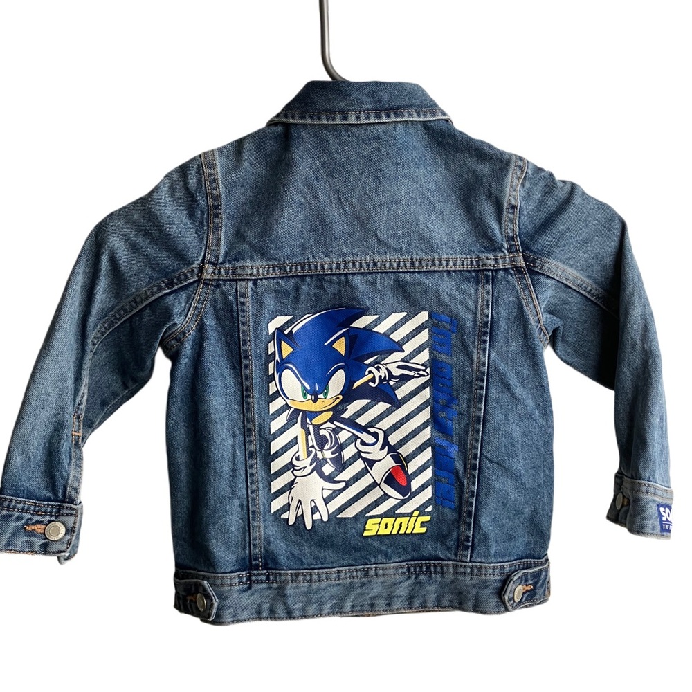 Sonic the hedgehog denim jean jacket 5 years 5T